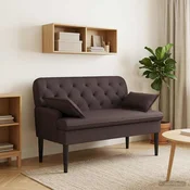 Dvojnica s gumbi Temno rjava 111 x 68 x 80 cm Blago