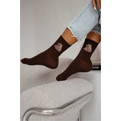 Milena Womens Cotton Socks Sitting Capybara Chocolate