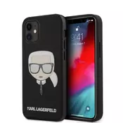 KARL LAGERFELD KLHCP12SGLBK za iPhone 12 Mini črna silikonska zaščita - Karl s Head Glitter Glasses