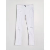 Sinsay - Slim fit farmerke s poderotinama - belo