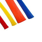 PET 6mm kabelska pletenica - raztegljiv pleteni pokrovček za kabel, rdeč