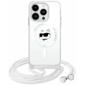 Etui za telefon Karl Lagerfeld iPhone 15 Pro 6.1 prozorna barva, KLHMP15SLHCCHNT