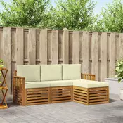 Set vanjskih sofa s jastukom 4 pcs Prirodna i krem