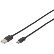 Digitus Digitus USB 2.0 Prikljucni kabel [1x - 1x Muški konektor USB 2.0 tipa A] 1.8 m Crna Okrugli, utikac primjenjiv s obje strane, dv