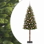 Vidaxl Umjetno božično drevo z okrasnimi kroglami 180 cm 300 LED
