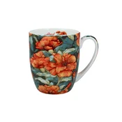 Carmani, porcelanasta skodelica Camio 380 ml - rože, vzorec 1