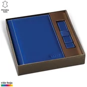 Princ Leather Set Rokovnik, B5, 330 listova + Futrola za olovku, Plavi