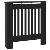 Pokrov za radijator konstruirano drvo crni 78 cm