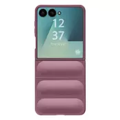 AVIZAR Ovitek za Galaxy Z Flip 7 s silikonsko teksturo v reliefu, Roza, (5000190492)
