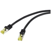 Renkforce Renkforce RF-4995164 RJ45 omrežni kabel\, Patch kabel CAT 6a (neobdelani kabel CAT7) S/FTP 5.00 m črna TPE plašč\, prilagodljiv\, ognjevaren 1 kos, (20421088)