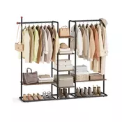 Songmics Oblekalni regal 338x1636x1753 cm rjav črn