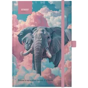 Blok notes z elastiko animals elephant b5 tp črt 96l