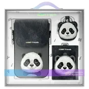 slomart Komplet Nimmy Big Eyed Pet 2.0 Panda 3v1 torbica za telefon + denarnica + etui za lokator - črna