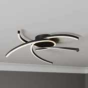 Lindby Katris LED stropna svetilka, 58 cm, črna - Dnevna soba/jedilnica - Sodobni - črna mat barva - Kovina