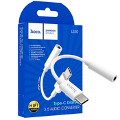 HOCO LS30 Adapter za slušalice, USB tip C na 3.5 mm, Beli