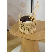Sinsay - Pletena korpa za odlaganje sa ruckama - BEŽ
