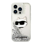 Karl Lagerfeld iPhone 14 Pro 6,1 silver hardcase Glitter Choupette Head (KLHCP14LLNCHCS)