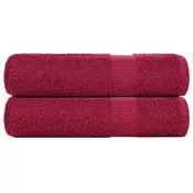Vidaxl vidaXL Kopalne brisače, 2 kosa, bordo, 100 x 150 cm, 100 % bombaž