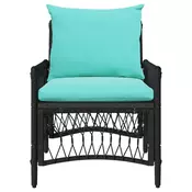 Vrtna stolica s jastukom Crna 73 x 61 x 77 cm poliratan