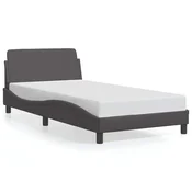 Vidaxl Posteljni okvir Dover siv 100x200 cm umetno usnje