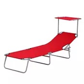 Homestar Ležalnik 187x58x36 cm Rdeč zložljiv