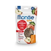 MONGE Poslastice za macke sa ukusom ribe, zecetine i jabuke Meat Minis Dental, 50g