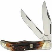 Rough Ryder Folding Hunter Brown Stag Bone