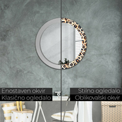 tulup.si Okroglo okrasno ogledalo Divji vzorec fi 80 cm