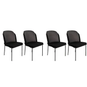 Hanah Home Set stolica Dore-150 V4, 75x62x102 cm, 4 komada, Crne