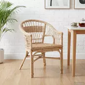 vidaXL Zložljiva stolica Naravna 60 x 60 x 81 cm Ratan