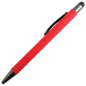 Kemični svinčnik kovinski gumiran+touch pen YFA 2665C Bergen rdeče/antracit