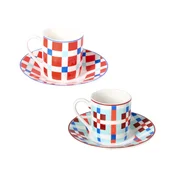 Tognana Set od 2 šoljice za kafu New Milk&C Patch, 9 cl, Sa tacnama, Šareni
