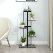Stalak za cvijece s 5 razina 43 x 22 x 98 cm crni metalni