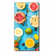 tulup.si Steklena navpična ura Kuhinja citrus barva sadja 30x60 cm