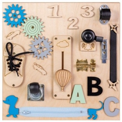Drvena zabavna Montessori ploča Moni Toys - S plavim psom