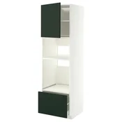 METOD/MAXIMERA Visoka omara za vgrad gspd aparate, bela/Havstorp globoka zelena, 60x60x200 cm