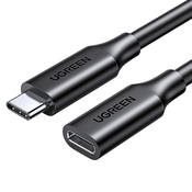 Ugreen kabelski produžni adapter USB C (muški) - USB C (ženski) 100W 10Gb/s 1m: crni