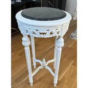 Casa Padrino baroque side table white/black - Handmade antique style solid wood table with marble top - Living room furniture in baroque style - Antique style furniture - Baroque furniture