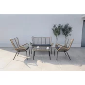 Acamp Lounge Garnitura Korfu, 4-Delni Set, Temno Siva