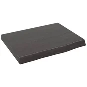 Zidna polica tamnosmeda 40x30x(2-4) cm od obradene hrastovine