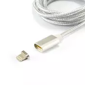 S-BOX Lightning USB kabl, magnetni konektor, 1m (Srebrni) - 1032,
