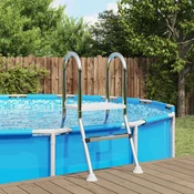 vidaXL Lestev za delno vkopan bazen 172 x 106 cm 3-stopenjski