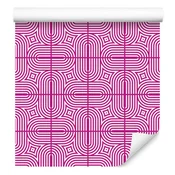 Tapeta z geometrijskim vzorcem, pudrasto roza, prozorni detajli 50x1000 cm