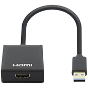 MANHATTAN Manhattan 1080p USB-A v HDMI Adapter pretvornik z USB 3.2 Gen 1 Tip A moški v HDMI ženski 1080p@60Hz črna Manhattan USB 3.0 adapter [1x USB 3.2 gen. 1, (20447711)
