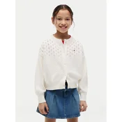 Tommy Hilfiger Pletena jopica Pointelle KG0KG09503 Kremna Relaxed Fit
