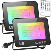 2x zunanji LED reflektor RGB z daljincem 50W IP65