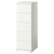 STORKLINTA Komoda s 5 fioka, bela, 40x50x120 cm
