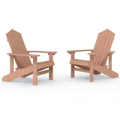 Vidaxl Vrtni stoli Adirondack 2 kosa HDPE rjavi