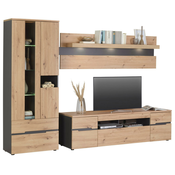 Hom`in DNEVNI REGAL, barve grafita, hrast artisan