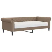 Greatstore Dnevna postelja z vzmetnico kapučino 90x200 cm umetno usnje